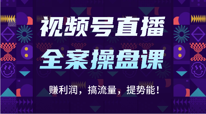 图片[1]--视频号直播全案操盘课：赚利润，搞流量，提势能！（16节课）--优久轻创